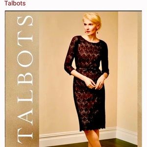 Talbots NWT Cream Brown Lace Dress